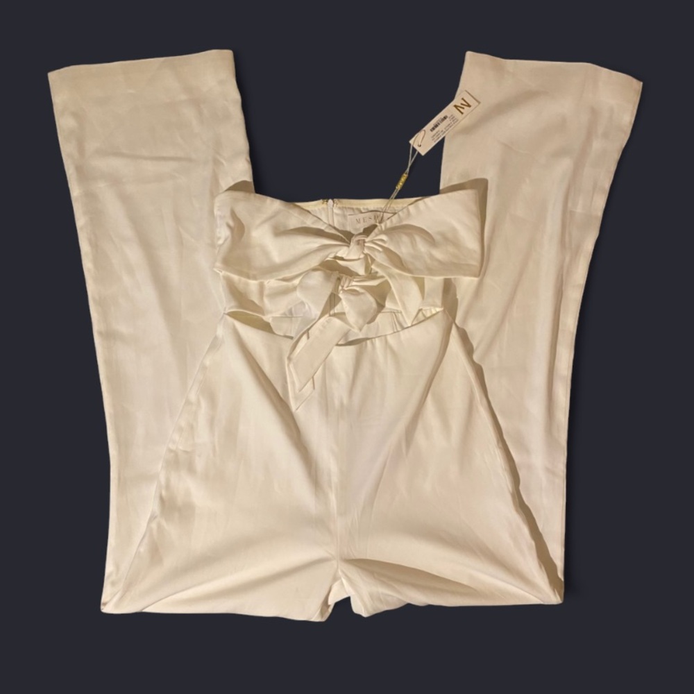 Meshki White Knot Jumpsuit
